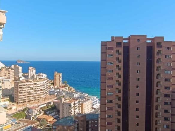 Apartament 1-sypialniowy z widokiem na morze w Benidormie
