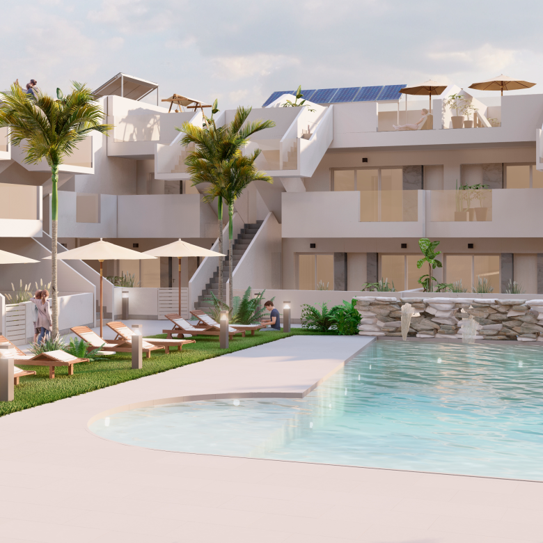 Private terrace and garden bungalows for sale in Murcia