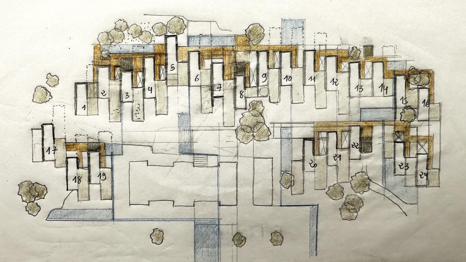 Plan d'implantation du site du Balneario à Aigües