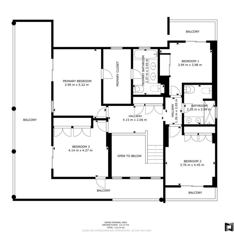 Luxury villa for sale in Benidorm Coblanca – first floor plan