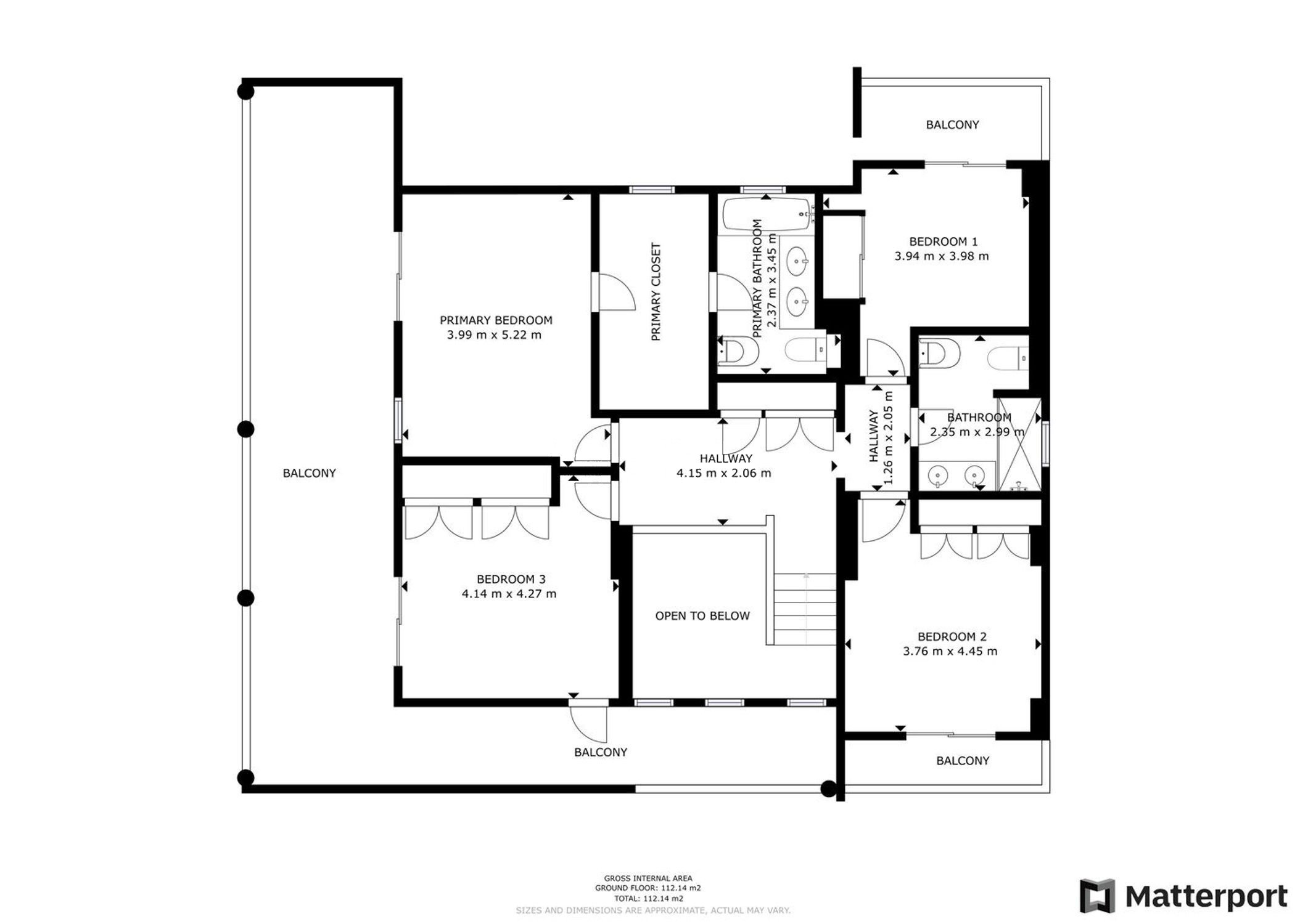 Luxury villa for sale in Benidorm Coblanca – first floor plan