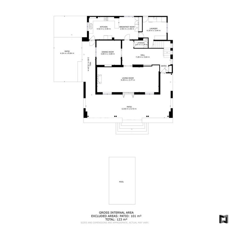 Luxury villa for sale in Benidorm Coblanca – ground floor plan